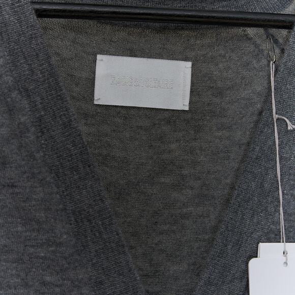 ZADIG&VOLTAIRE 100% Cashmere Gray Belted Cardigan - Size M NWT - Picture 4 of 8